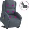 Image de vidaXL Fauteuil de massage avec releveur électrique gris foncé velours