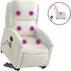 Image de vidaXL Fauteuil de massage avec releveur électrique Crème Velours