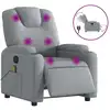 Image de vidaXL Fauteuil de massage électrique Tissu gris clair