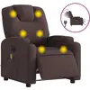 Image de vidaXL Fauteuil de massage électrique Tissu marron foncé