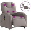 Image de vidaXL Fauteuil de massage électrique Taupe Tissu