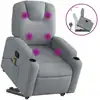 Image de vidaXL Fauteuil de massage avec releveur Gris clair Tissu