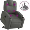 Image de vidaXL Fauteuil de massage avec releveur Tissu gris foncé