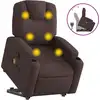 Image de vidaXL Fauteuil de massage avec releveur Tissu marron foncé
