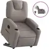 Image de vidaXL Fauteuil relax avec releveur électrique Taupe Tissu