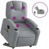 Image de vidaXL Fauteuil de massage électrique avec releveur Tissu gris clair