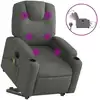 Image de vidaXL Fauteuil de massage électrique avec releveur Tissu gris foncé