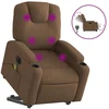 Image de vidaXL Fauteuil de massage électrique avec releveur Marron Tissu