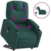 Image de vidaXL Fauteuil de massage électrique avec releveur Tissu vert foncé