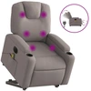 Image de vidaXL Fauteuil de massage électrique avec releveur Taupe Tissu
