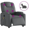 Image de vidaXL Fauteuil de massage électrique gris similicuir