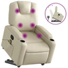 Image de vidaXL Fauteuil de massage avec releveur Crème Similicuir