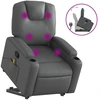 Image de vidaXL Fauteuil de massage avec releveur Gris Similicuir
