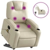 Image de vidaXL Fauteuil de massage avec releveur électrique Crème similicuir