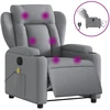 Image de vidaXL Fauteuil de massage électrique Tissu gris clair