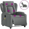 Image de vidaXL Fauteuil de massage électrique Tissu gris foncé
