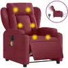 Image de Fauteuil de massage électrique 94 x 77 x 100 cm Tissu rouge vin