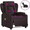 Image de vidaXL Fauteuil de massage électrique Tissu marron foncé