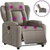 Image de vidaXL Fauteuil de massage électrique Taupe Tissu