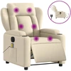 Image de vidaXL Fauteuil de massage électrique Crème Tissu