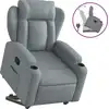 Image de vidaXL Fauteuil relax releveur gris clair Tissu