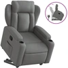 Image de vidaXL Fauteuil relax releveur gris foncé Tissu