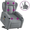 Image de vidaXL Fauteuil de massage avec releveur Gris clair Tissu