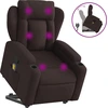 Image de vidaXL Fauteuil de massage avec releveur Tissu marron foncé