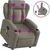 Image de vidaXL Fauteuil de massage avec releveur Taupe Tissu
