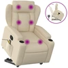 Image de vidaXL Fauteuil de massage avec releveur Crème Tissu
