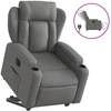 Image de vidaXL Fauteuil relax avec releveur électrique Tissu gris foncé