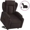 Image de vidaXL Fauteuil relax avec releveur électrique Tissu marron foncé