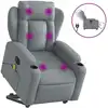 Image de vidaXL Fauteuil de massage électrique avec releveur Tissu gris clair
