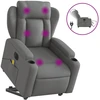 Image de vidaXL Fauteuil de massage électrique avec releveur Tissu gris foncé