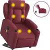 Image de vidaXL Fauteuil de massage électrique avec releveur Tissu rouge vin