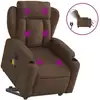 Image de vidaXL Fauteuil de massage électrique avec releveur Marron Tissu