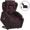Image de vidaXL Fauteuil de massage électrique avec releveur Tissu marron foncé
