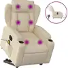 Image de vidaXL Fauteuil de massage électrique avec releveur Crème Tissu