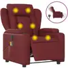 Image de vidaXL Fauteuil de massage électrique vin rouge similicuir