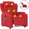 Image de vidaXL Fauteuil de massage électrique rouge similicuir