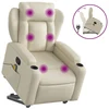 Image de vidaXL Fauteuil de massage avec releveur Crème Similicuir