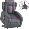 Image de vidaXL Fauteuil de massage avec releveur Gris Similicuir