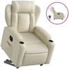 Image de vidaXL Fauteuil relax avec releveur électrique Crème similicuir