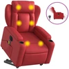 Image de vidaXL Fauteuil de massage avec releveur électrique rouge similicuir