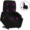 Image de vidaXL Fauteuil de massage avec releveur Noir Tissu