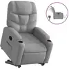 Image de vidaXL Fauteuil relax avec releveur électrique Gris clair Tissu
