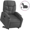 Image de vidaXL Fauteuil relax avec releveur électrique Tissu gris foncé
