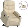Image de vidaXL Fauteuil relax avec releveur électrique Crème Tissu