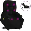 Image de vidaXL Fauteuil de massage électrique avec releveur Noir Tissu