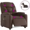 Image de vidaXL Fauteuil de massage électrique brun similicuir